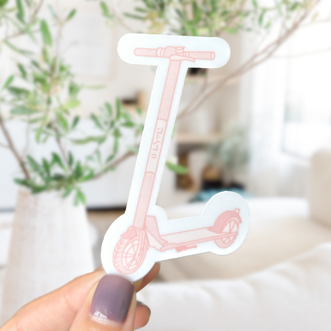 pink scooter sticker