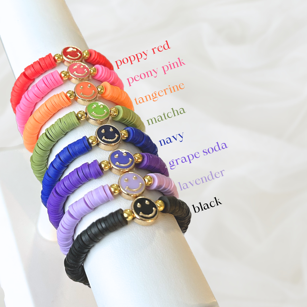 Smiley Face Stacking Bracelet | 18k Gold Filled Accents