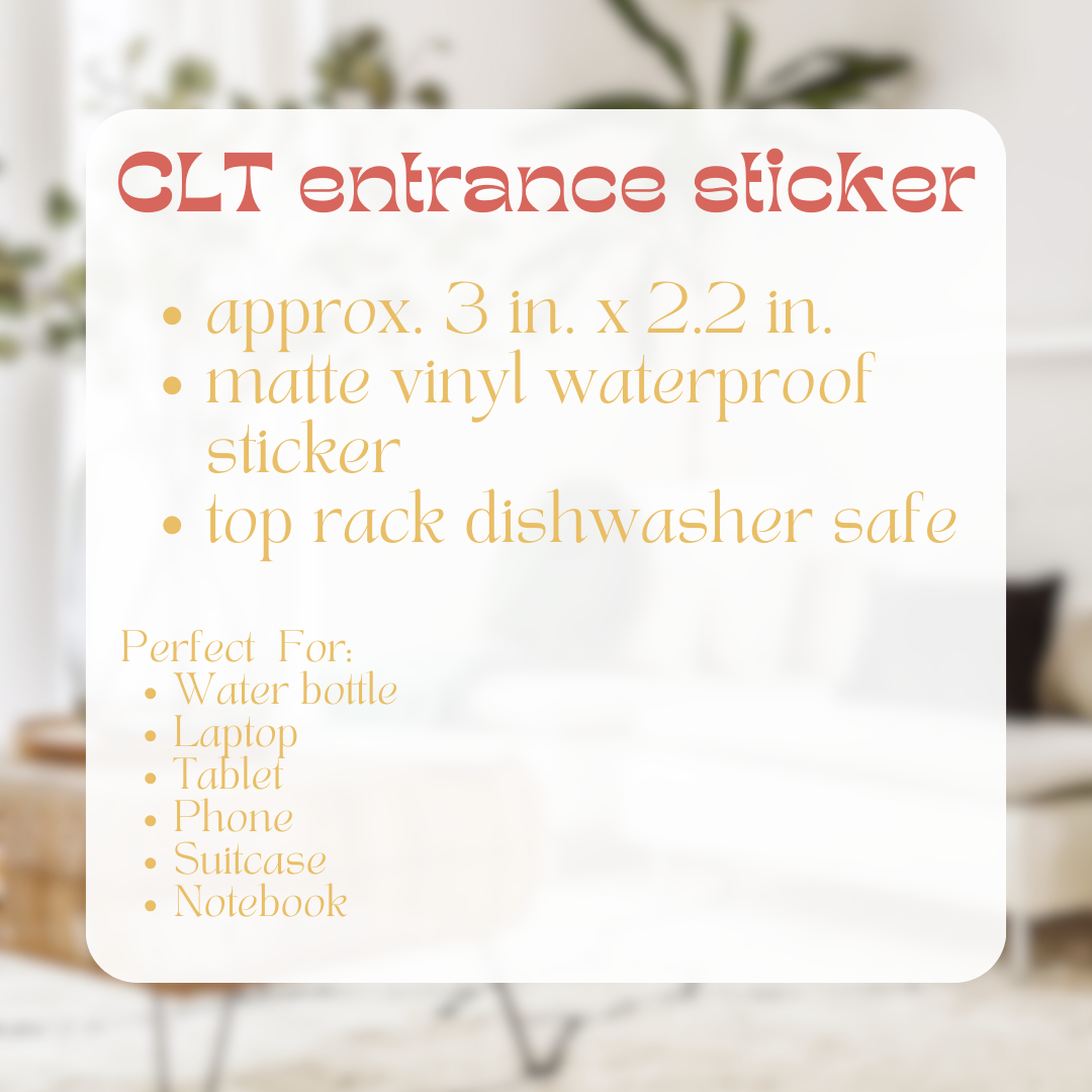 CLT entrance sticker