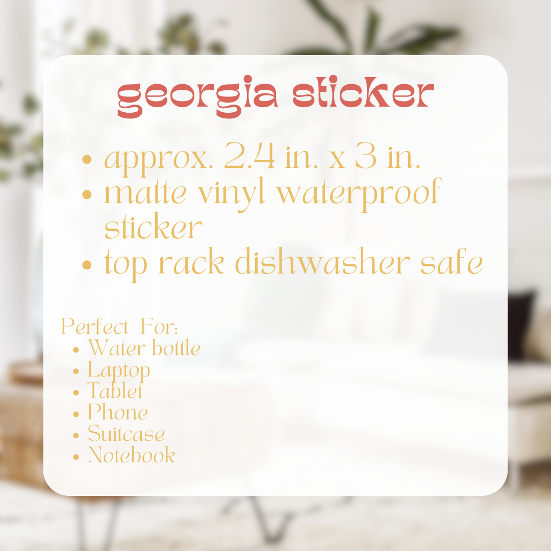 georgia state sticker - orange