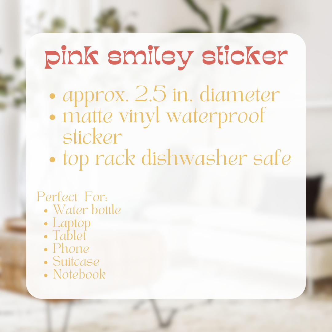 pink smiley sticker