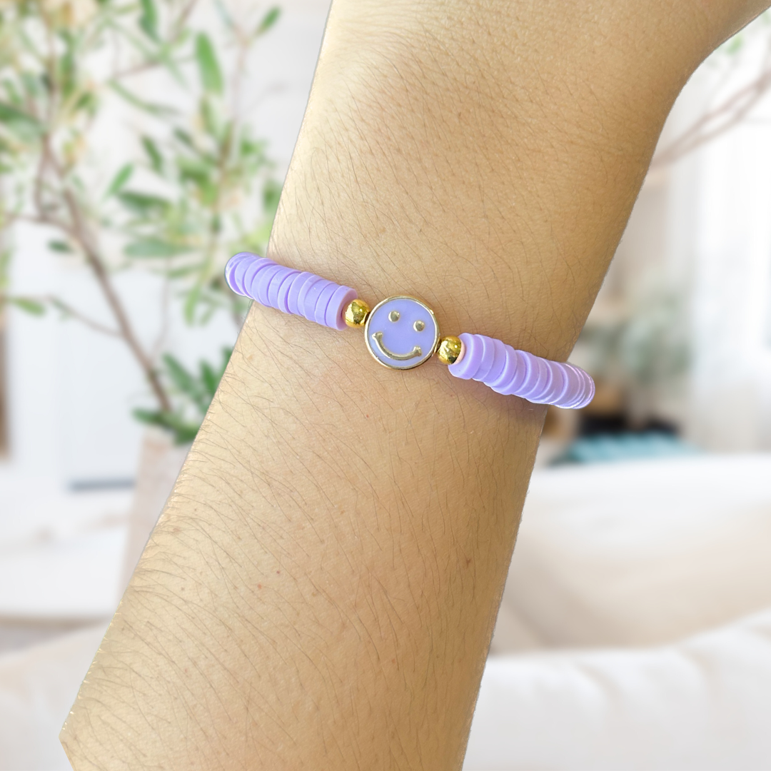 Smiley Face Stacking Bracelet | 18k Gold Filled Accents