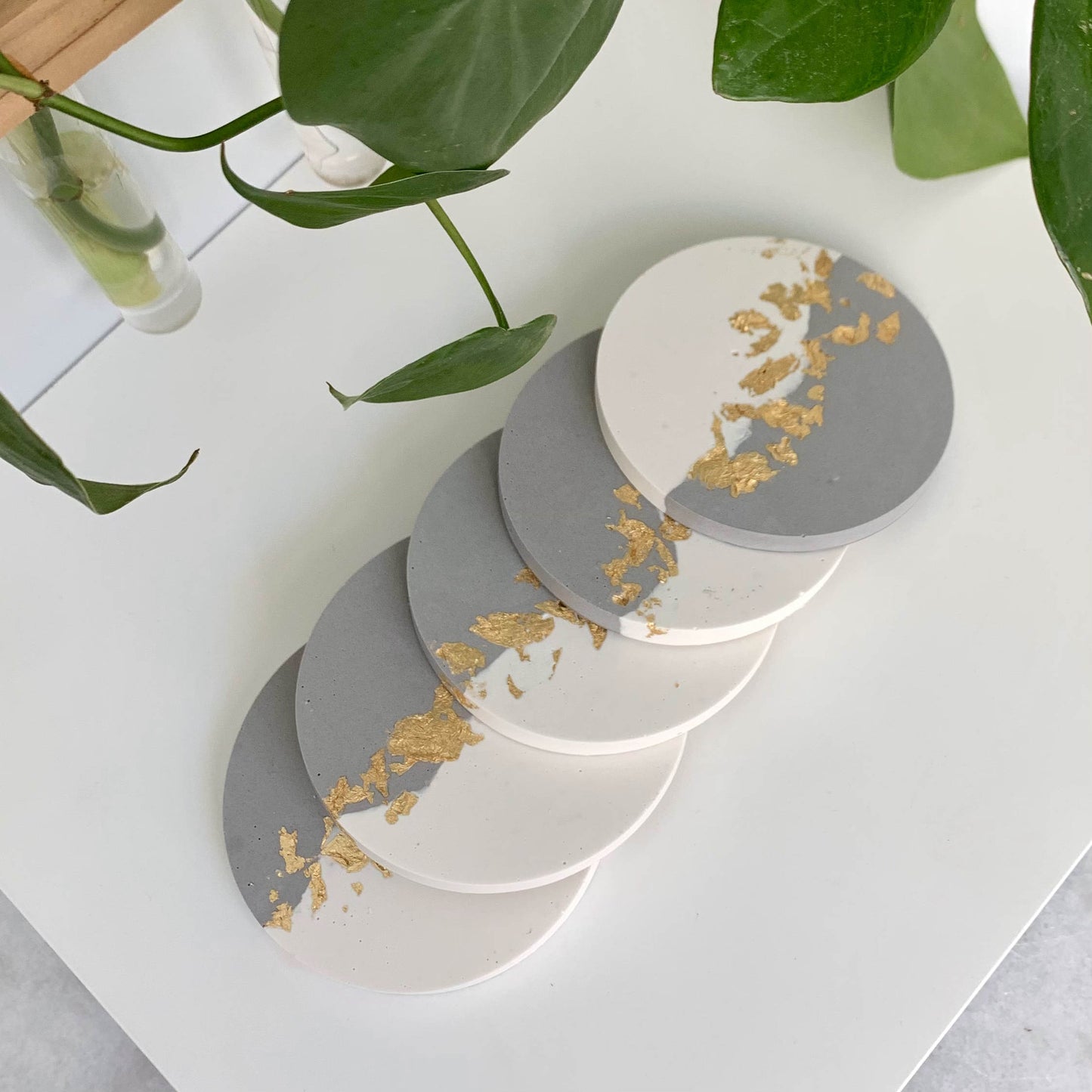 Coaster Set (Set of 4 ) - Slate + Ivory