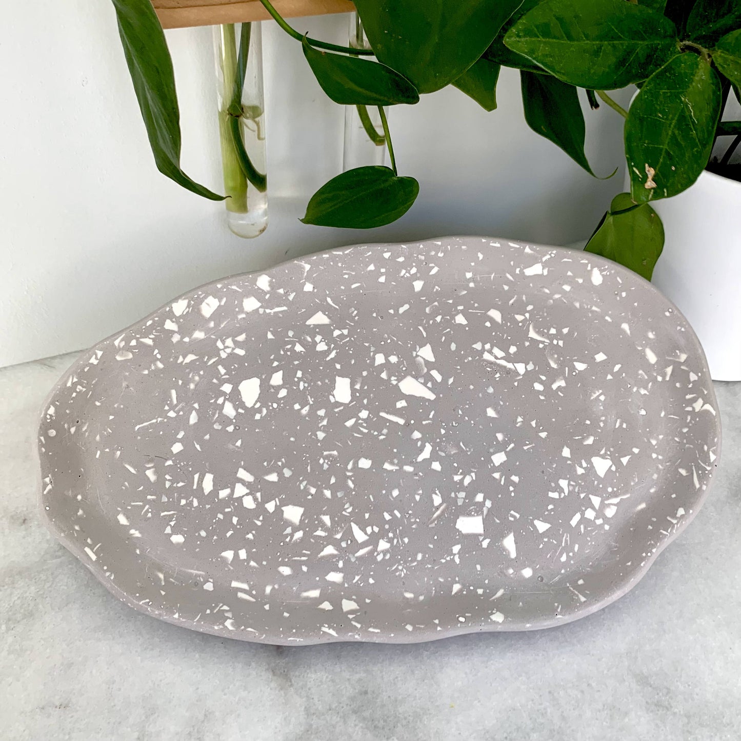 Wavy Tray in Slate + Ivory