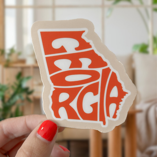 georgia state sticker - orange